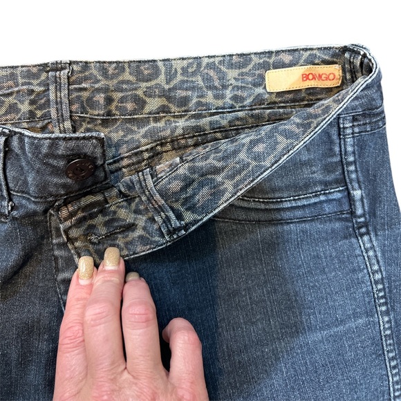 BONGO Reversible Denim Jegging, Zip Up W/Pockets. Blue & Animal Print. Sz 14 - Picture 8 of 9